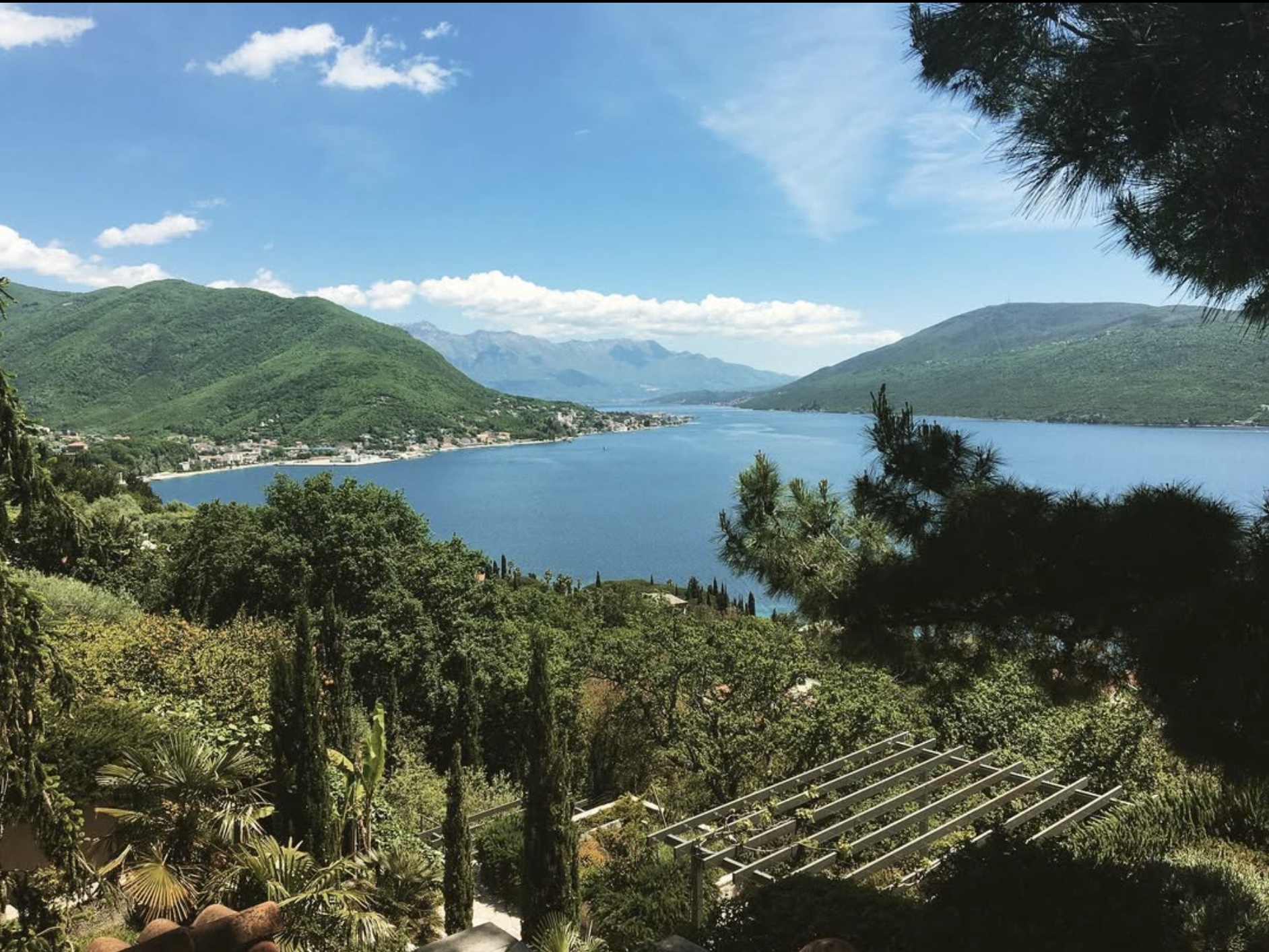 Panoramic view of the Bay of Kotor from the Savina hillside